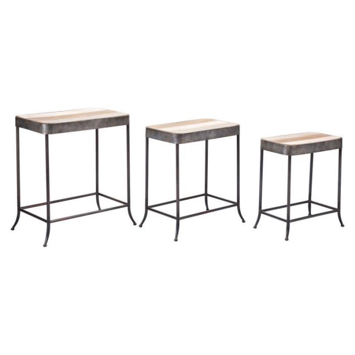 Set Of 3 Multi - Color Tables Antique Indoor Outdoor Furniture Accessories