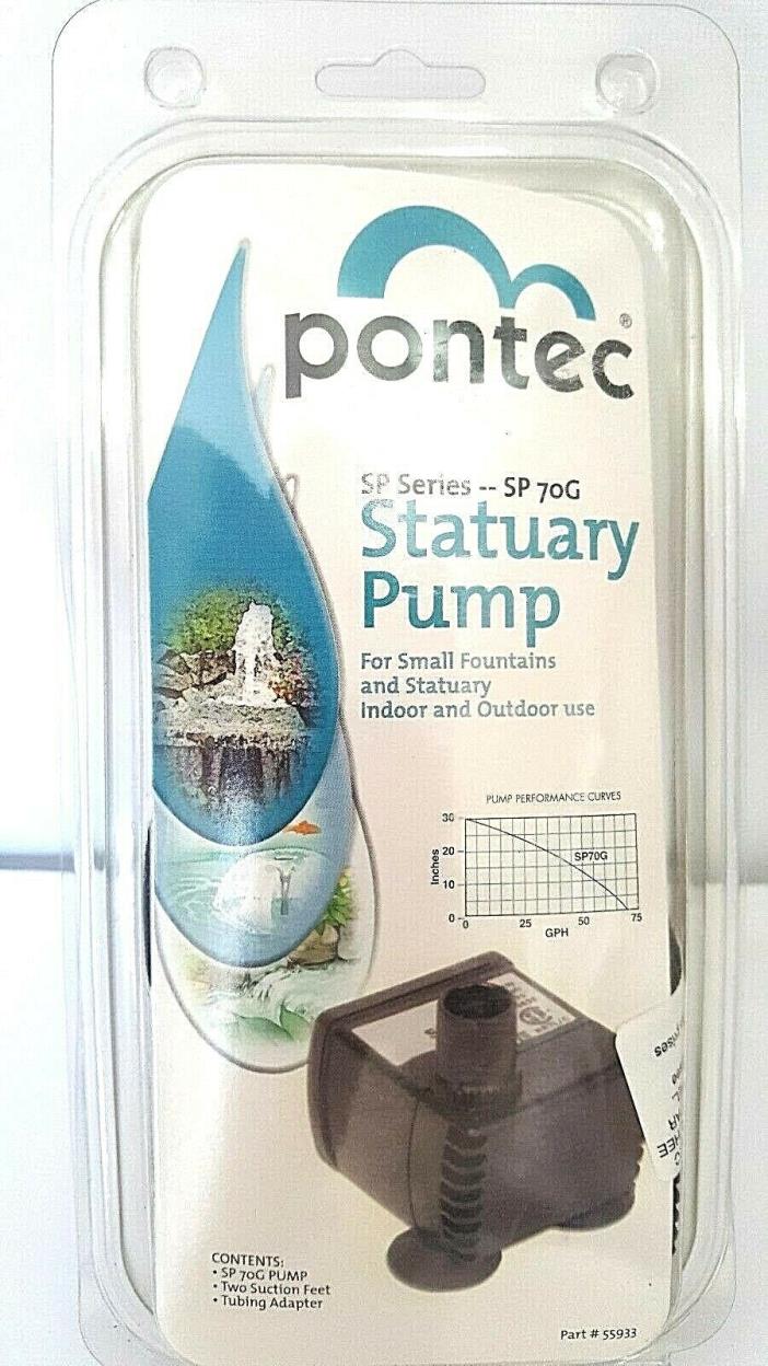 Pontec SP 70G 70Gph Indoor/Outdoor Statuary Pump New in Package