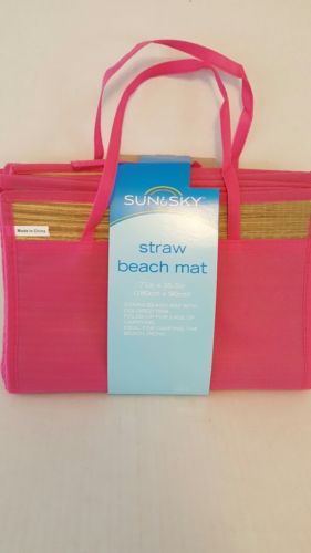 STRAW Beach Pool Yoga Sand Outdoor MAT * EXTRA WIDE * 35