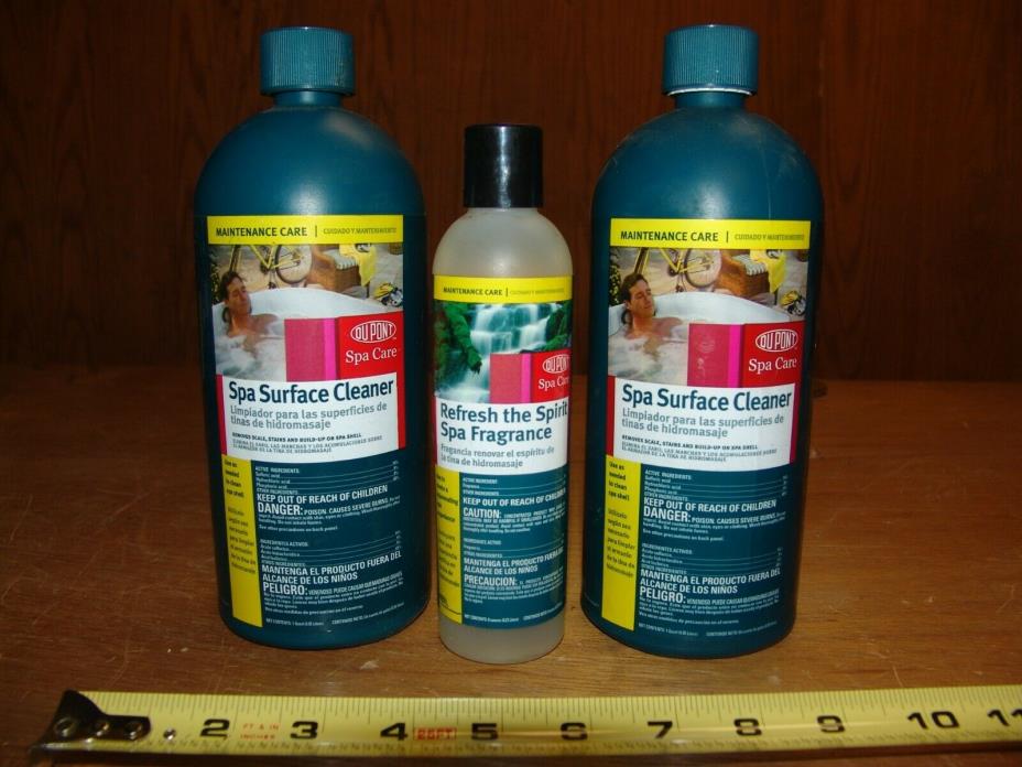 Hot Tub SPA Surface CLEANER and Fragrance Lot of 3 DuPont 2 Quart Refresh Spirit