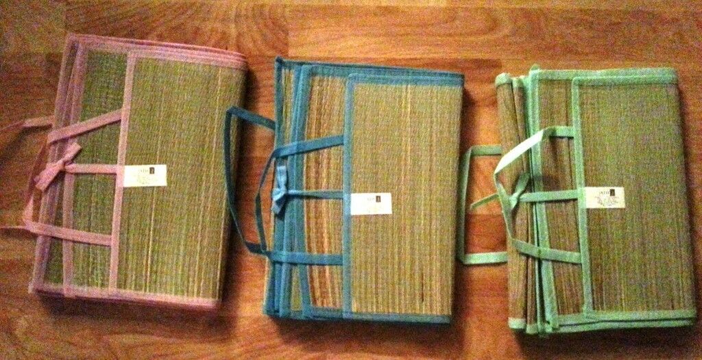 New Foldable Straw Mats Beach, Picnic, Yoga Mat 70 in x 35 in, in 3 colors