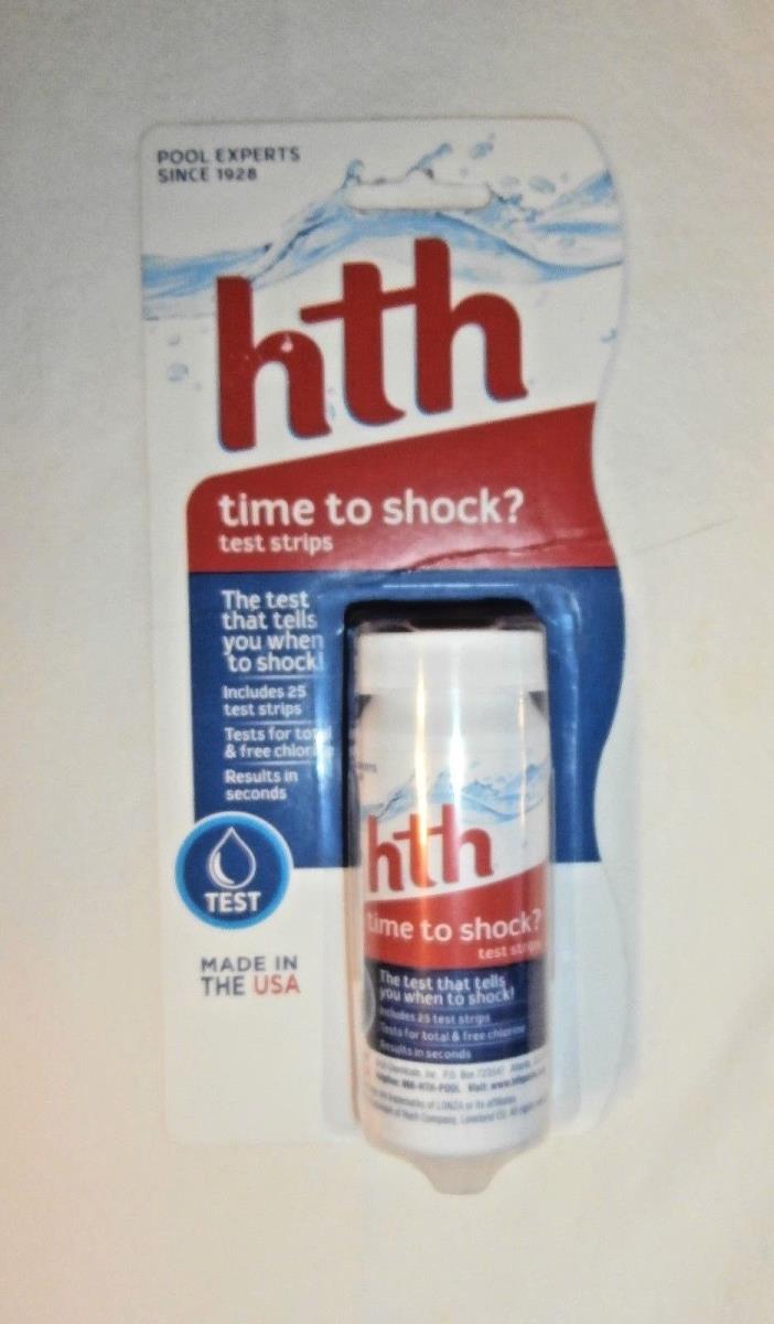 HTH Time To Shock Test Strips (25 Chlorine test strips) NEW Free Shipping