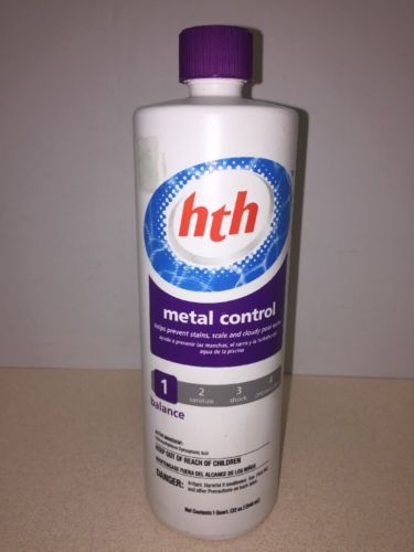 NEW hth Swimming Pool Metal Out Stain & Scale Control Chemical 1 Quart