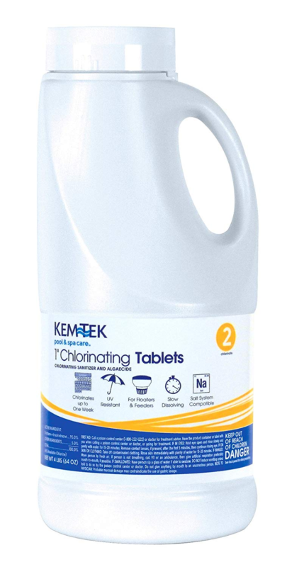Kem-Tek 177 1-Inch Chlorinating Tablets for Pool and Spa, 4-Pound