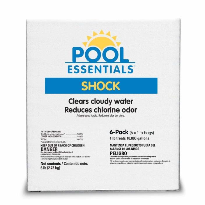 Pool Essentials Shock Treatment, 1-Pound (Pack of 6) For Clean & Clear Water
