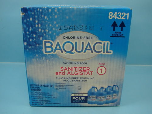 4 Half Gallon Bottles Baquacil Swimming Pool Sanitizer & Algistat Chlorine-Free