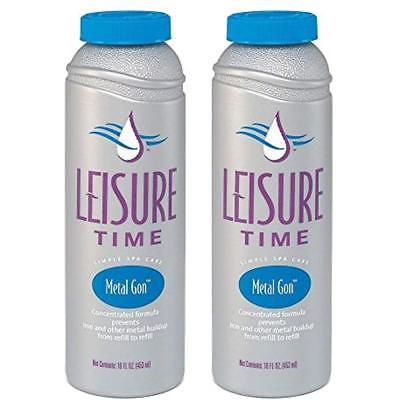 LEISURE Chlorine TIME D-02 Metal Gon For Spas And Hot Tubs (2 Pack), 1 Pint 
