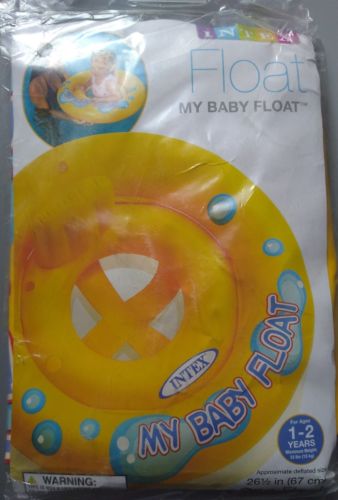 New Intex My Baby Float Pool Swimming Device Infant Toddler Yellow Pillow Back