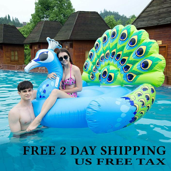 Giant Inflatable Peacock Pool Float,Swim Party ToysSummer Pool Raft Lounge