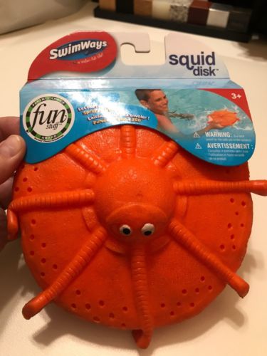 New SwimWays Squid Disk Water Toy Orange-Pool / Water Toy Sprays Water
