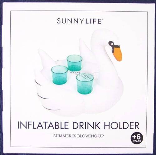 NIB Sealed Sunnylife Inflatable Swan Drink Holder, PopSugar Must Have