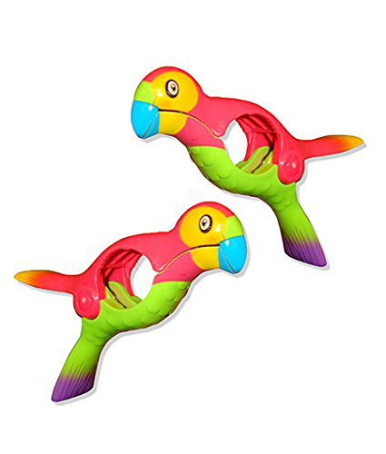 Parrot BocaClips by O2COOL, Beach Towel Holders, Clips, Set of two,, Patio or Po