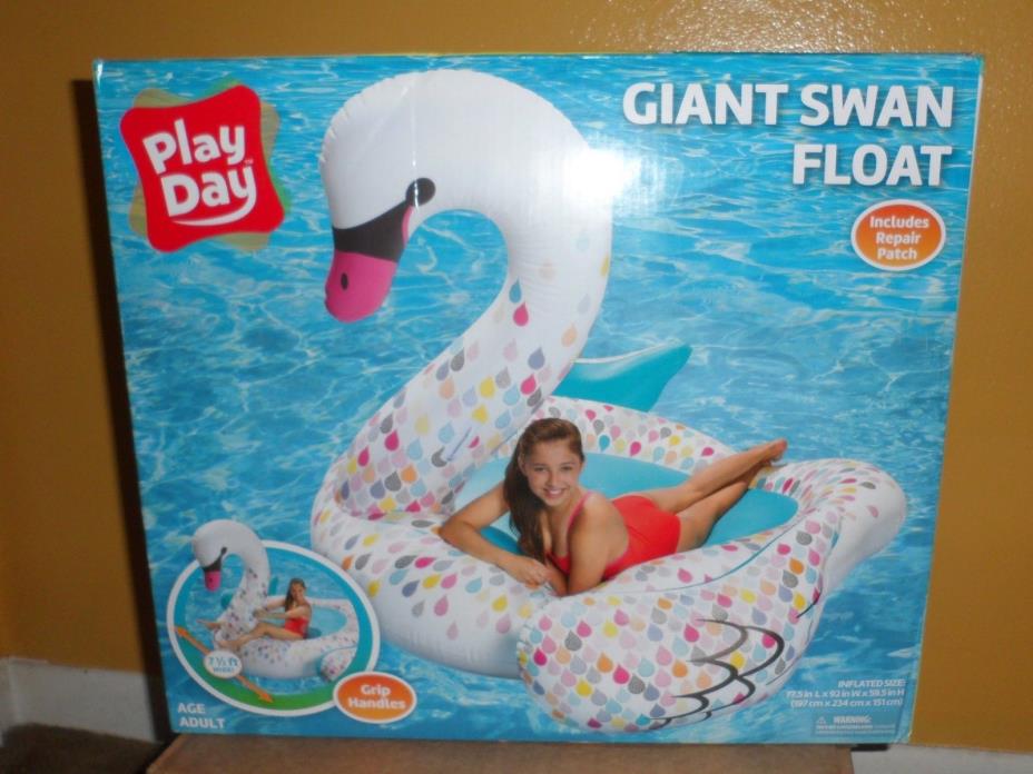 Hugh 7 1/2 ft Swan *Ride-On* Float Inflatable-Pool, Lounge or Beach-New in Box !