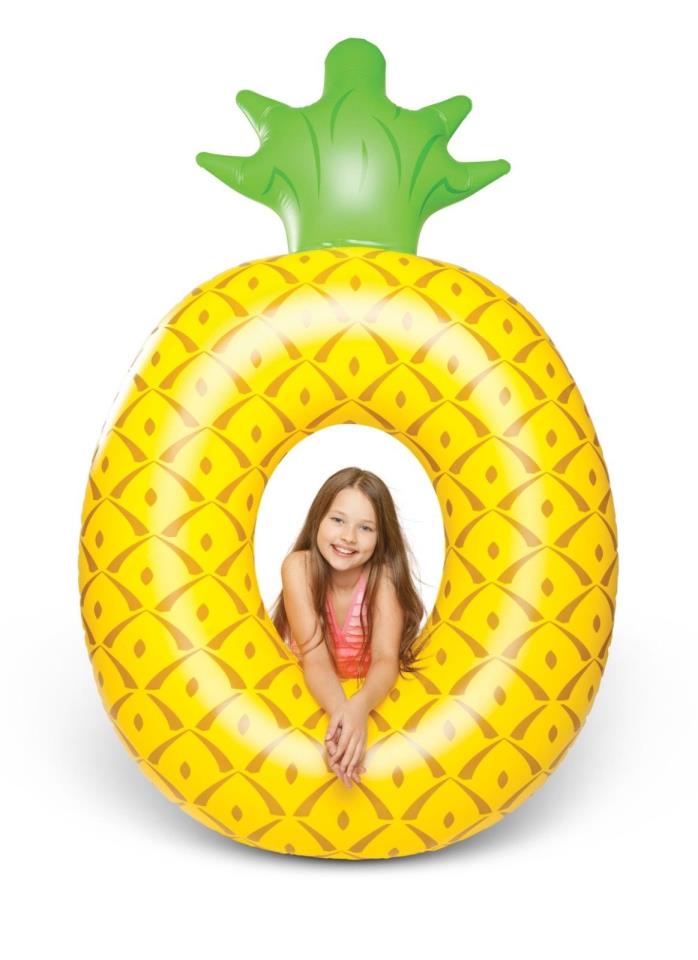 New Bigmouth Inc Giant Yellow Pineapple Pool Float Size 6FT Inflated - QD7