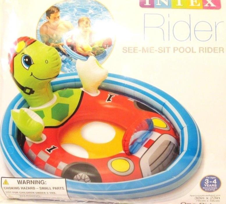Intex See Me Sit Rider Inflatable Pool Float TURTLE toddler child swimming ring