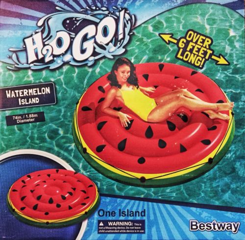 H2OGO! Watermelon Island Inflatable Float Swimming Pool Fun 74in/1.88m Diameter