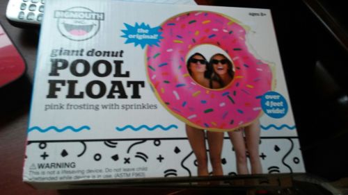 Big Mouth Inc. Giant Donut Pool Float Pink Frosting with Sprinkles Over 4 Feet