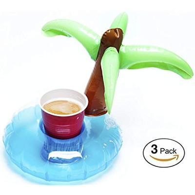 Inflatable Palm Tree Drink Float Floating Cup Holder Floatie Pool Coaster (Palm