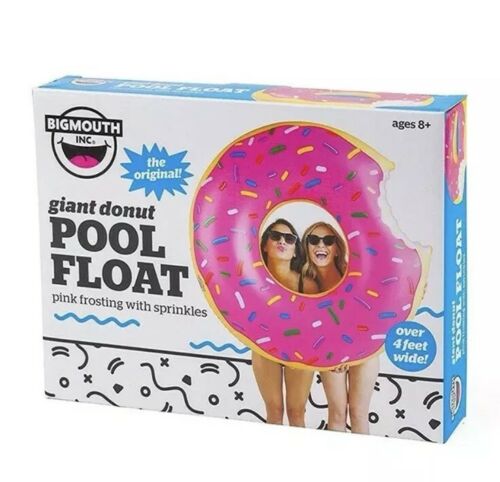 NEW Big Mouth Toys 4' Giant Strawberry Frosted Donut Pool Float