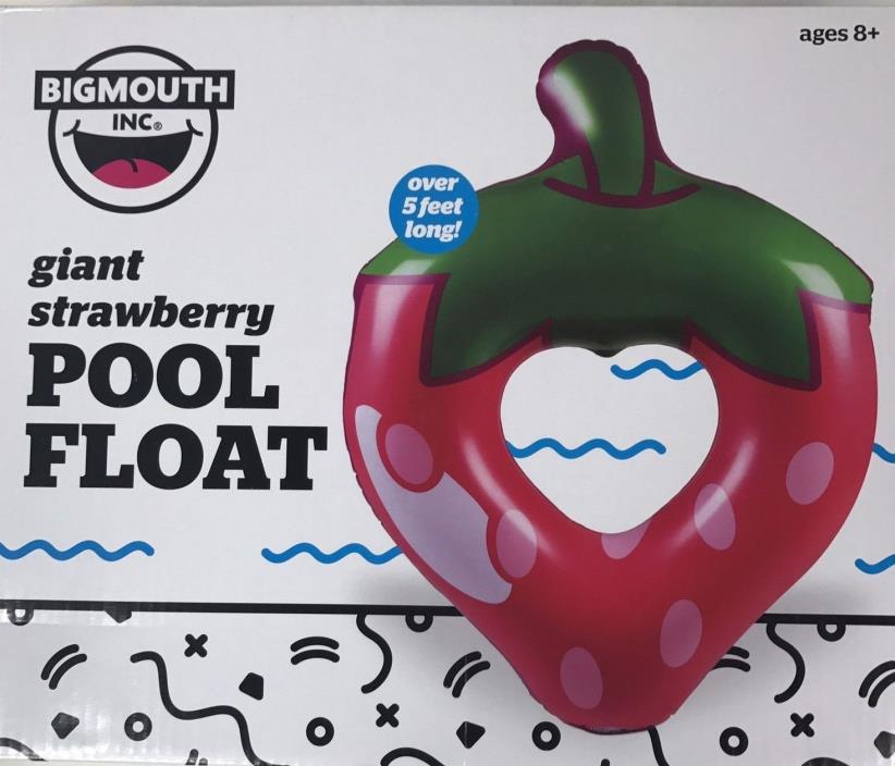 BigMouth Inc Giant STRAWBERRY Pool Float Inflatable Pool Raft Tube 5ft Long NEW