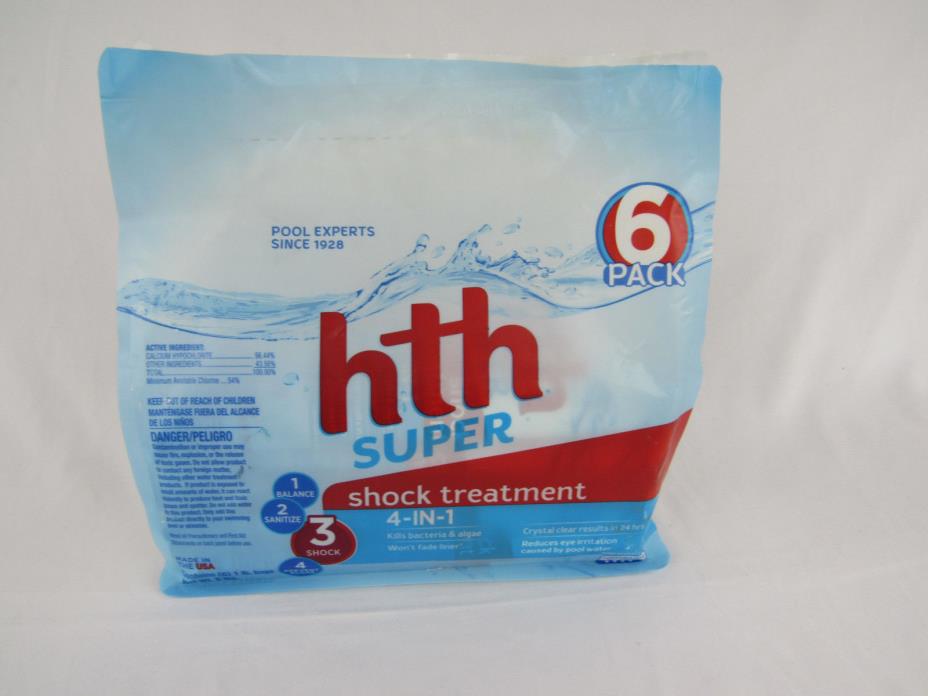 HTH Pool Shock Super Treatment 6 count 6lbs 52008 Pool Cleaner Pools New Sealed