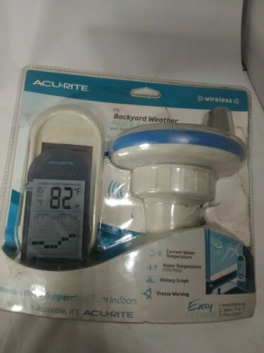 AcuRite Wireless Digital Floating Pool Spa Thermometer Weather Center Sensor