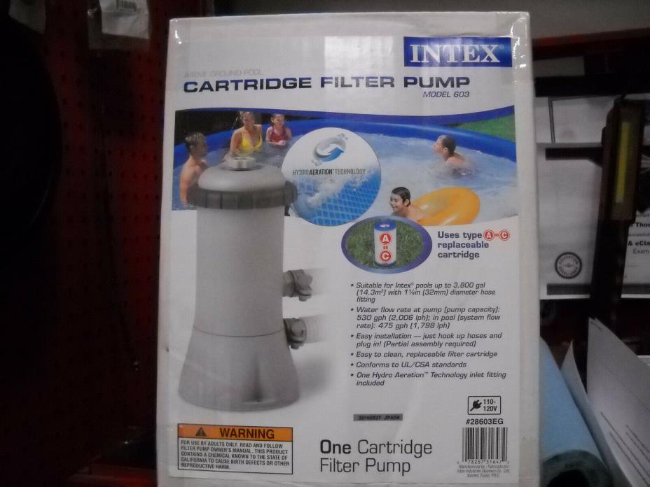 Intex Model 603 cartridge filter pump NEW