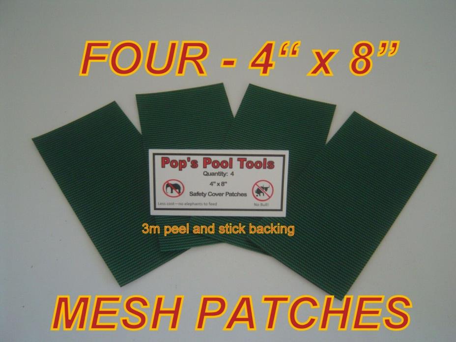 POP'S POOL TOOLS - POOL COVER PATCH - MESH GREEN- SAFETY COVER- PEEL & STICK