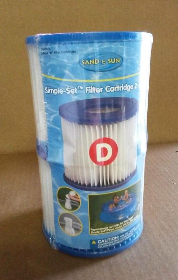 Sand n Sun Simple Set 2-Pack Type D Swimming Pool Filter Cartridges