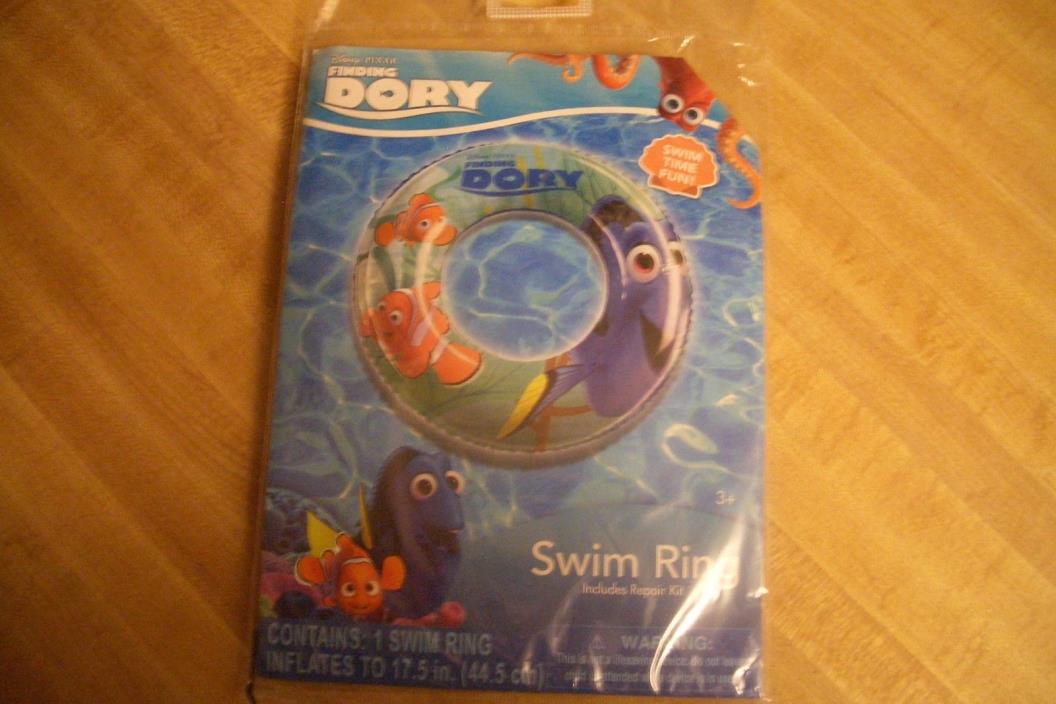 Disney Pixar Finding Dory Inflatable Swim Ring 3+ w/repair kit 17.5 Inches  NEW!