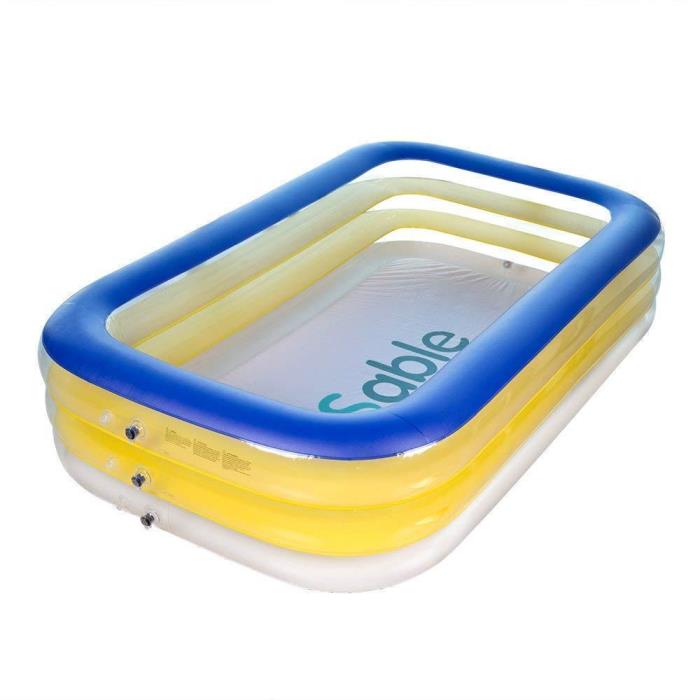 Sable Inflatable Swimming Pool, Giant Family Swim Rectangular Pool for Ages 3+