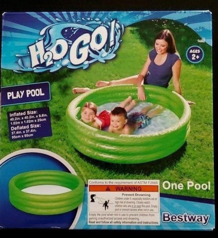 H2OGO Inflatable Play Pool Three Rings 40.2 in x 40.2 in x 9.8 in Lime Green
