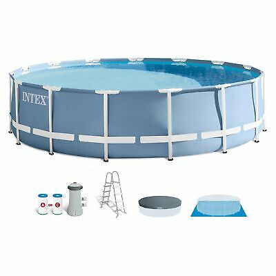 Intex 15ft X 42in Prism Frame Pool Set with Filter Pump Ladder Ground Cloth &...
