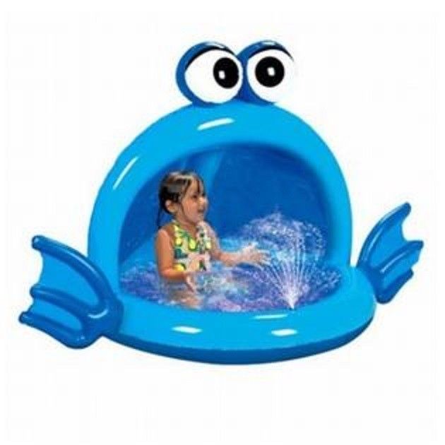 Banzai Playful Puffer Fish Spray Pool Canopy Sprinkler Inflatable Kiddie Splash