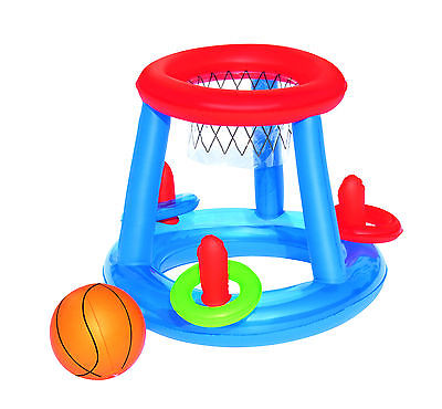 BESTWAY INFLATABLE SWIMMING POOL FLOATING BASKETBALL TOSS HOOPS RING GAME CENTER