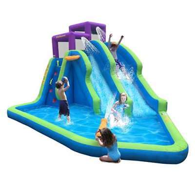 Kahuna Twin Falls Outdoor Inflatable Splash Pool Water Slide Park (Used)