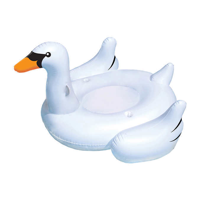 Blue Wave Giant Swan 185.4-cm (73-in.) Inflatable Ride-on Pool Float Inflatable