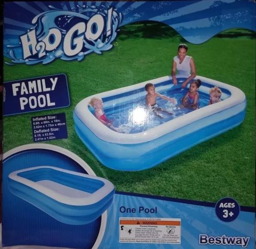 H2O GO! Blue Rectangular Inflatable Family One Pool Bestway 8.6'x69