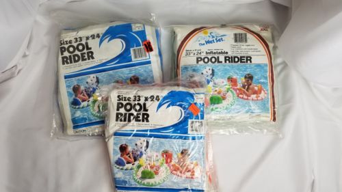 Vintage Intex Pool Rider 33X24 Style 59570 Vinyl Lot of 3 All 3 Varieties Orange