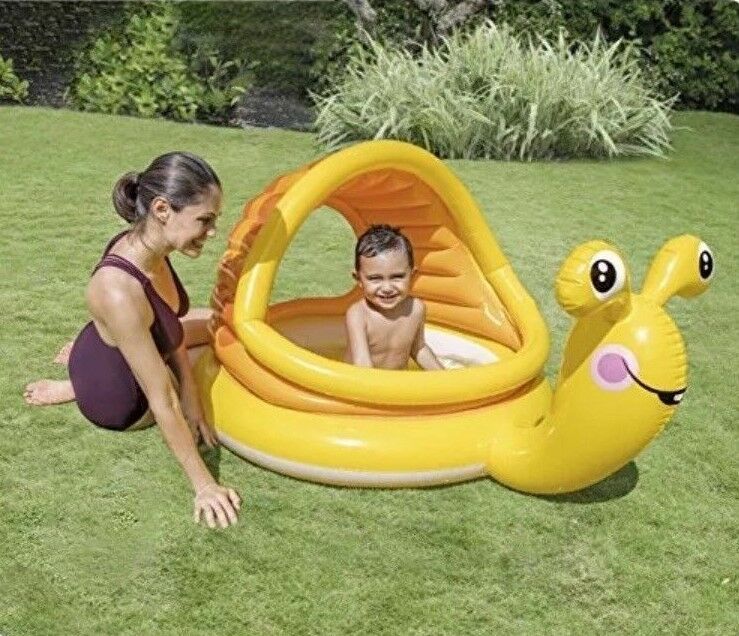 Intex Lazy Snail Shade Baby Swimming Pool Inflatable Backyard Lagoon 57124NP