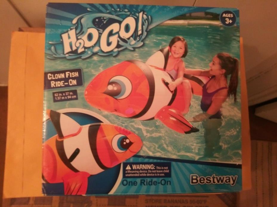 BESTWAY H2O Go FLOATING IN THE SUN CLOWN FISH RIDER 3+