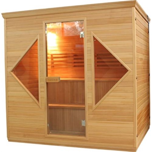 ALEKO 4-5 Person Wood Indoor Wet Dry Sauna with 4.5 KW ETL Electric Heater