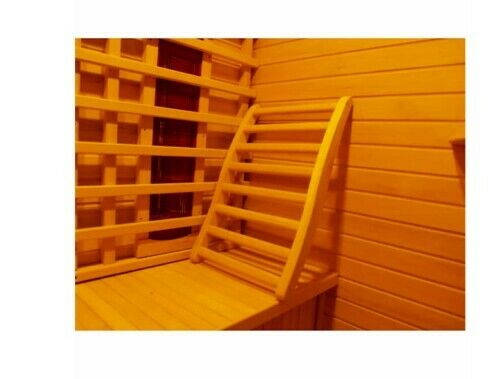 Hemlock wood Headrest and oak backrest sauna neck support by JNH. Vivo, Joyous