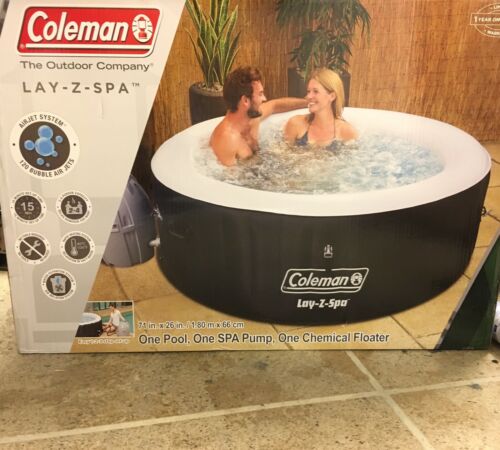 Coleman Lay-Z-Spa 4 Person Portable Inflatable Outdoor Hot Tub