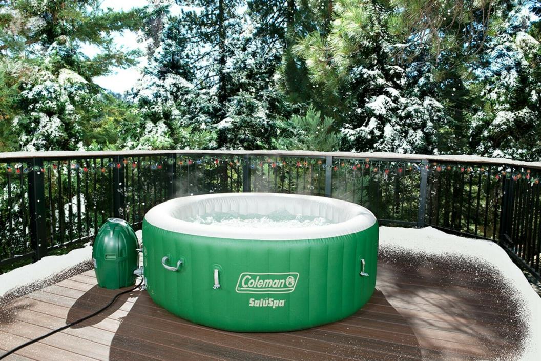 Inflatable New Hot Tub Spa Massage Pool 4-6 People LCD Digital Temperature Green