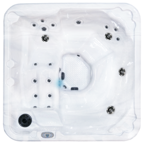 Spiden: 6 or 7-Person, 20 Hydrotherapy Jets (Sterling Silver / Black)