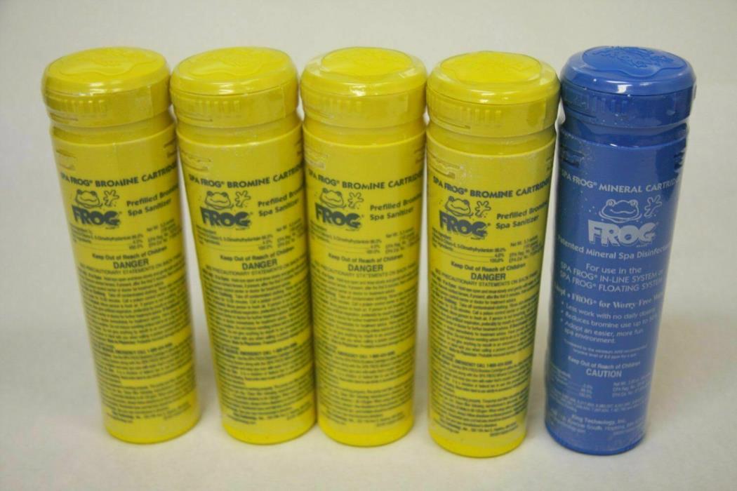 5 Pack Spa Frog Floating or Inline Replacement Cartridges 1 Mineral 4 Bromine