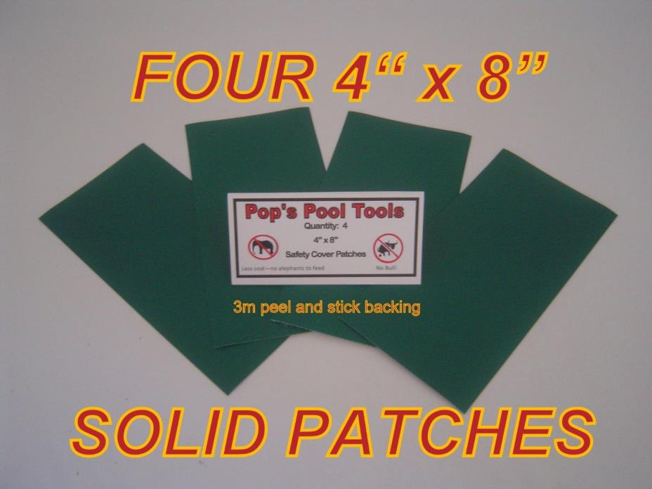 POP'S POOL TOOLS - POOL COVER PATCH - SOLID GREEN- SAFETY COVER- PEEL & STICK