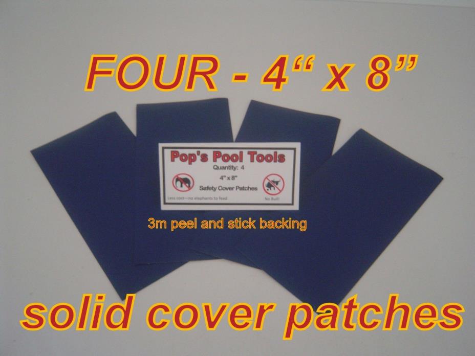 POP'S POOL TOOLS- POOL COVER PATCH- SOLID BLUE- SAFETY COVER-  PEEL & STICK