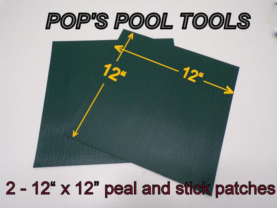POP'S POOL TOOLS- POOL COVER PATCH KIT-SOLID GREEN-TWO-12
